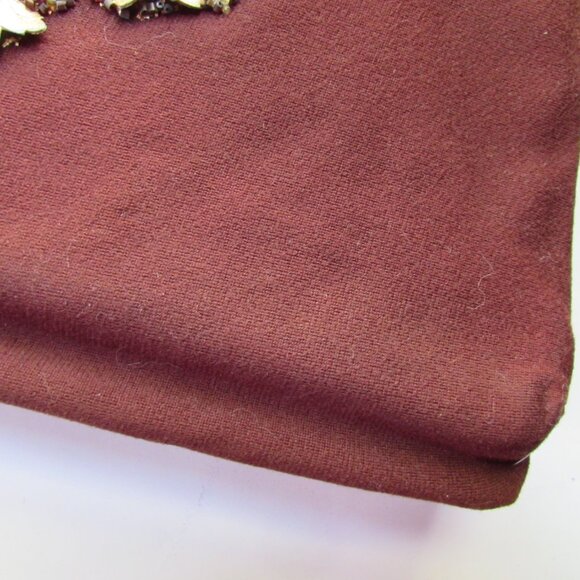 SALE Vintage Caron of Texas Hand Bag Chocolate Brown Gold Bead Accents - Picture 6 of 11